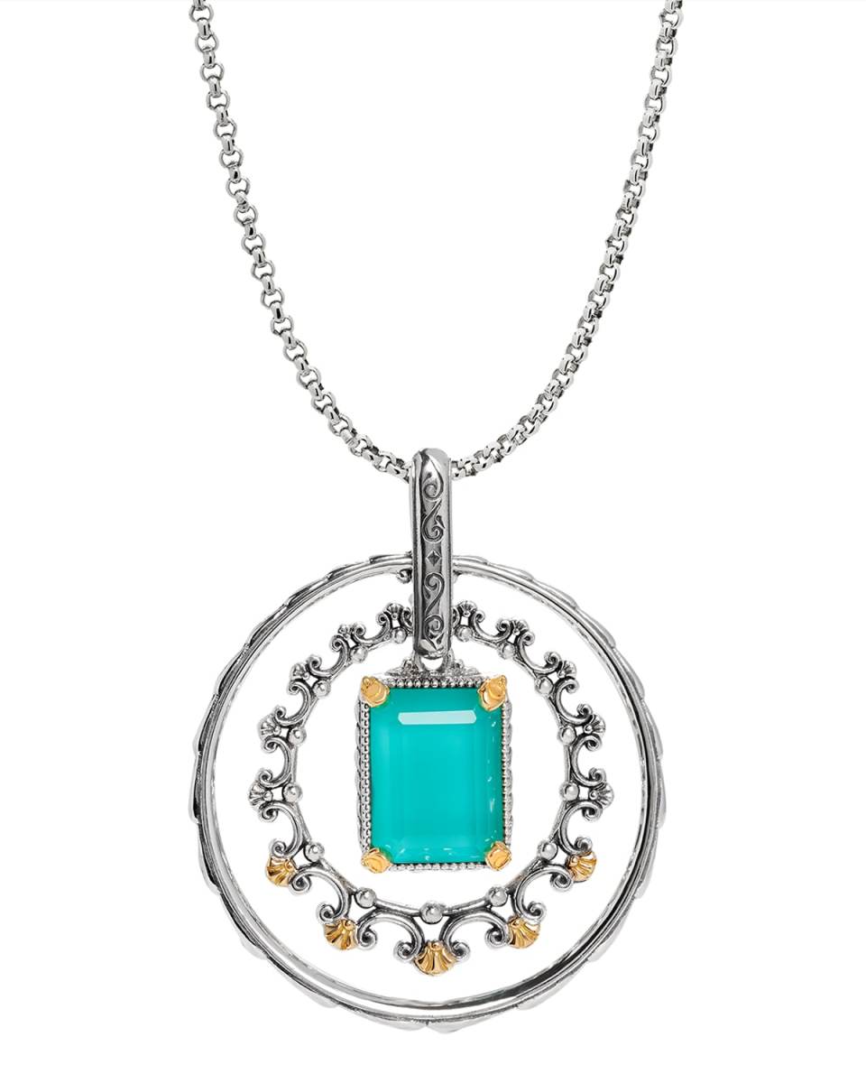 Naiads Two-Tone Chalcedony Doublet Multi-Ring Pendant